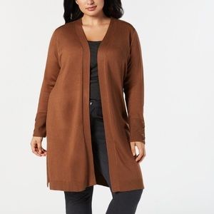 JM collection camel lace up duster